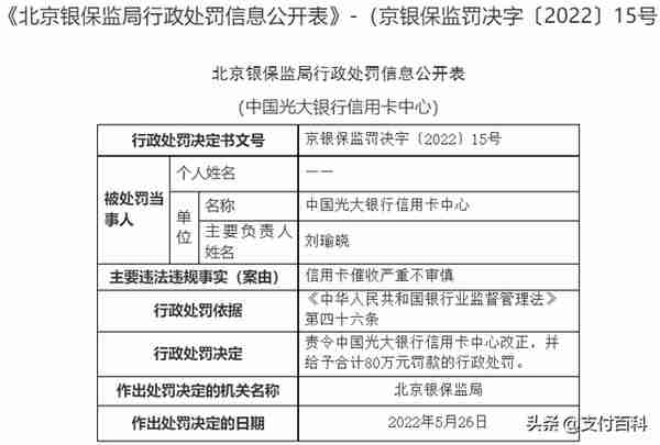 光大、民生两家信用卡中心违规催收被罚