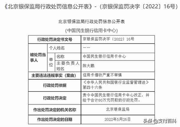 光大、民生两家信用卡中心违规催收被罚